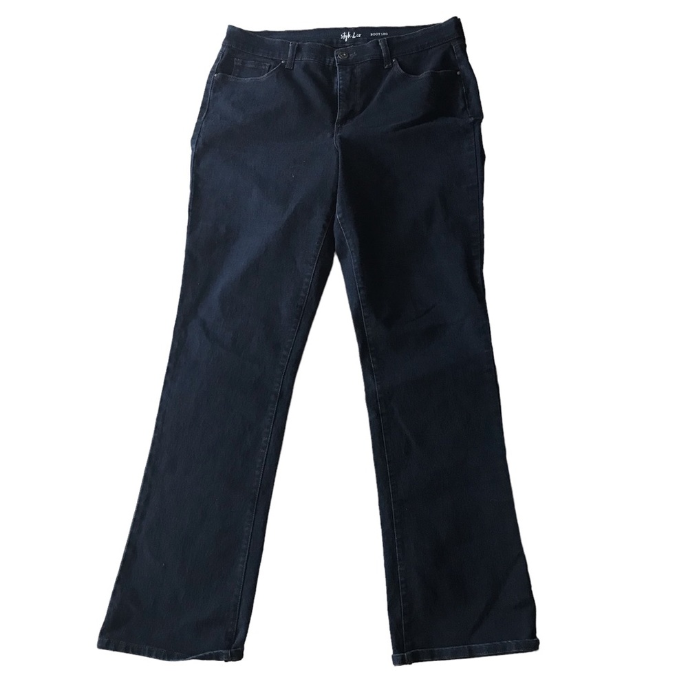 Style & Company Women’s Dark Navy Bootcut Stretch Plus Jeans SZ 14L